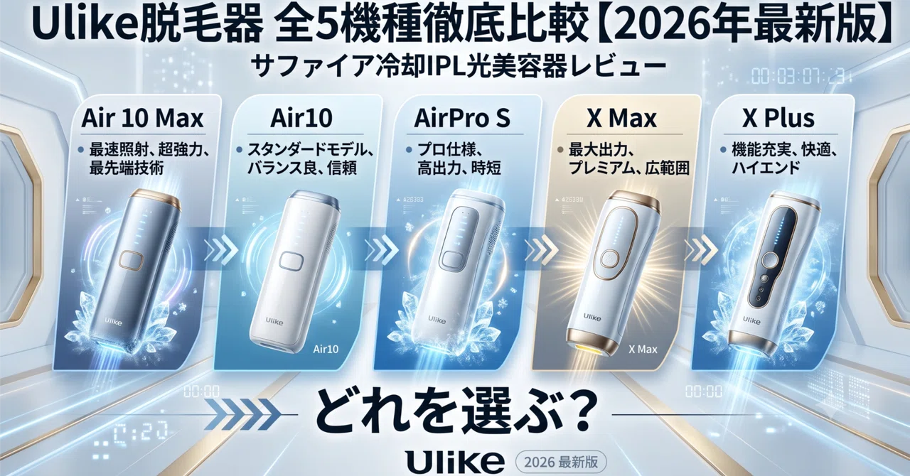 Ulike脱毛器 全5機種徹底比較【2026年最新版】Air 10 Max・Air10