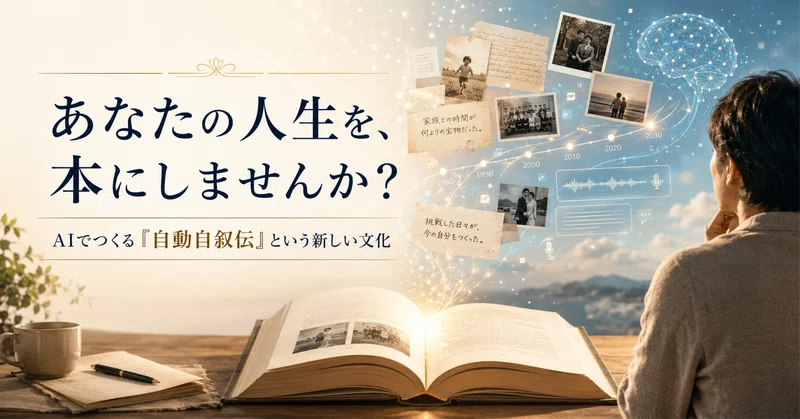 あなたの人生を、本にしませんか？AIでつくる「自動自叙伝」という新しい文化