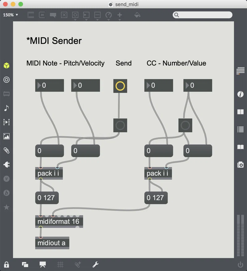 Max Mspからmidiノートとコントロール チェンジを送信するパッチ 音響 三橋 システム屋 Note