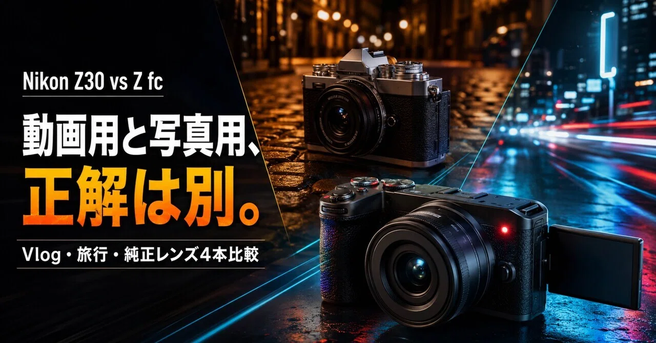 Nikon Z30とZ fc、初心者ならどっち？Vlog・旅行・写真に合う純正