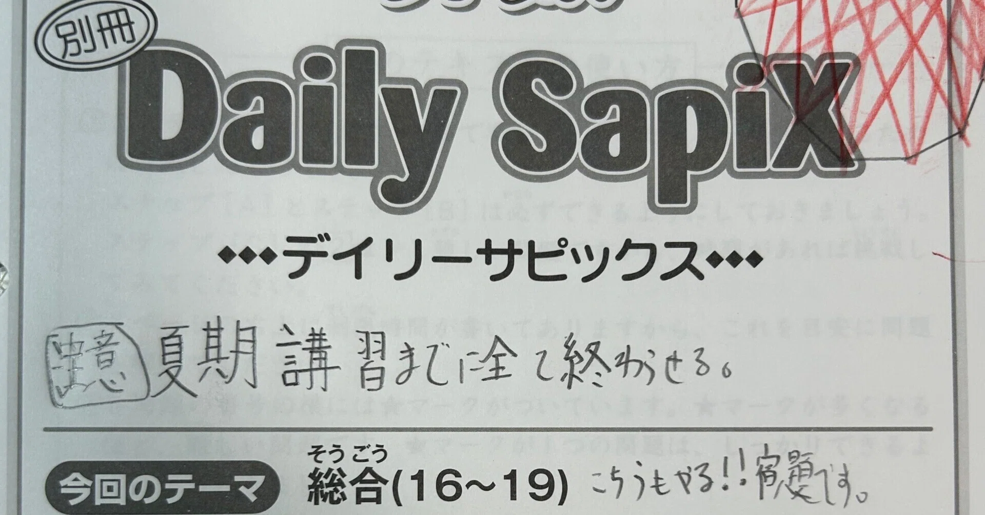 SAPIX小4】第19回算数は、別冊付き🤣｜うさくま