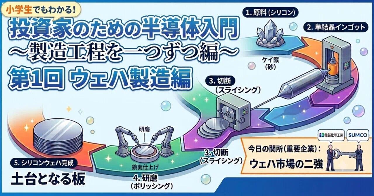 小学生でもわかる投資家のための半導体入門：半導体製造工程を一つずつ