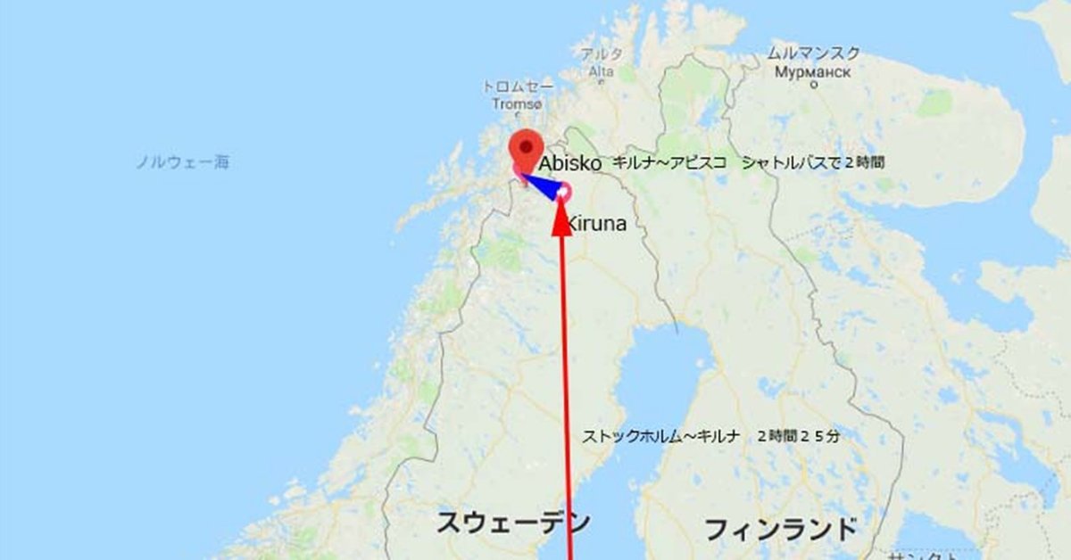 スカンディナビア半島　Abisko　Map