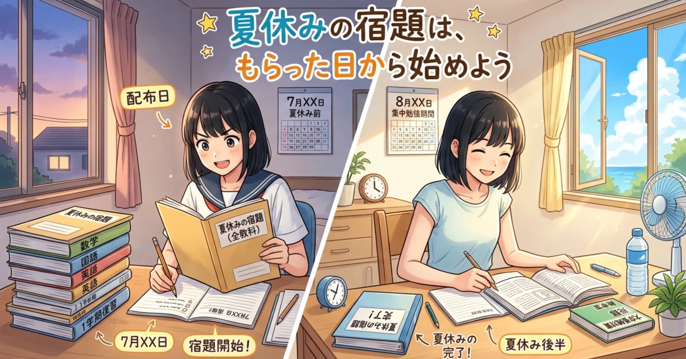 夏休みの宿題は、もらった日から始めよう｜宗樹舎