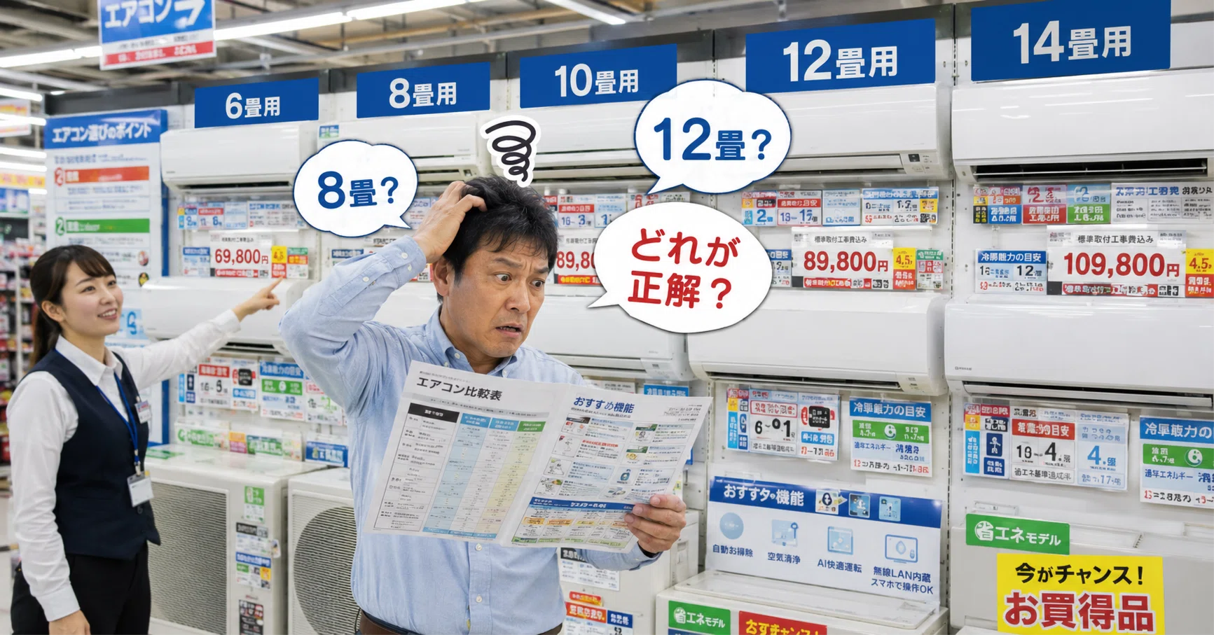 エアコンの8畳用・12畳用は買わない方がいい？ 「部屋の広さ」だけで 