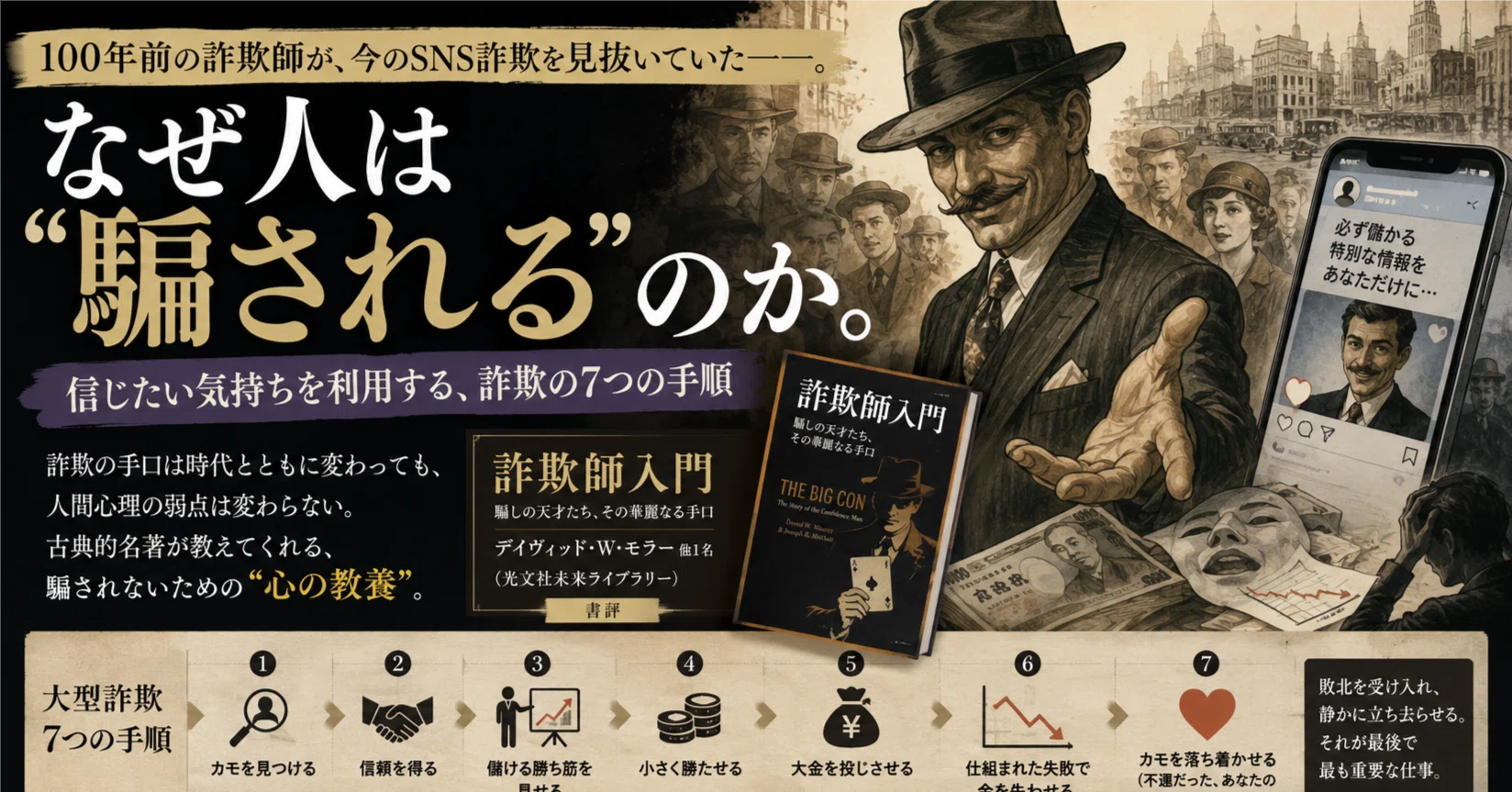 書評】『詐欺師入門』──人は「騙される」のではない。「信じたい」を