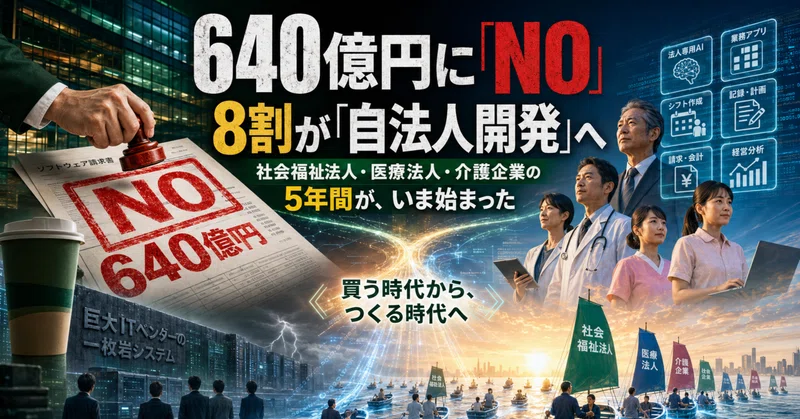 スタバが640億円のソフト代に「NO」を突きつけた日──社会福祉法人・医療法人・介護企業の8割が「自法人開発」に舵を切る5年間が、いま始まった eyecatch