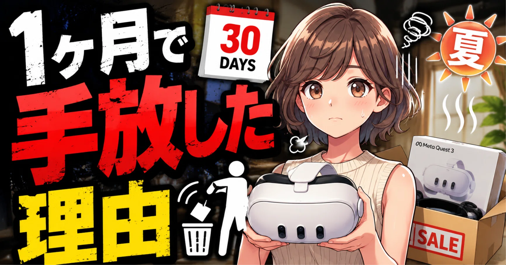 メタクエスト3s 購入後１ヶ月使用して放置しておりました。 Meta Quest 3を1ヶ月で手放した。後悔はしていない。でも売った理由の8