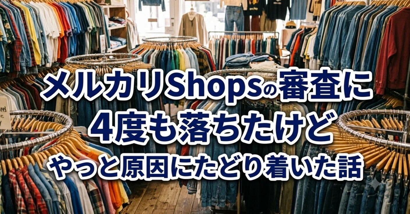 メルカリShopsの審査に何度も落ちた私が やっと原因にたどり着いた話