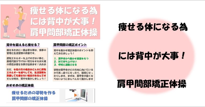 痩せる体になる為には背中が大事 肩甲間矯正体操のやり方 Revisionginza Note