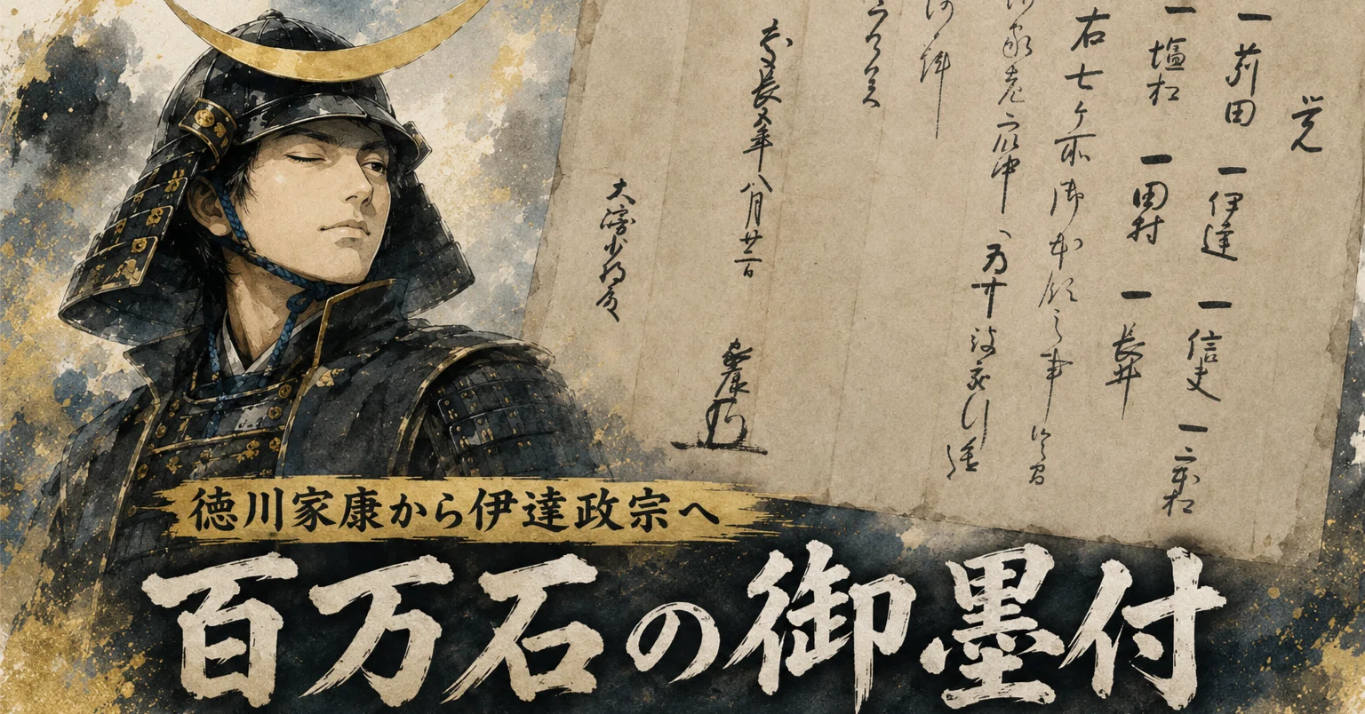 32】百万石の御墨付――徳川家康、伊達政宗への領知覚書＿慶長5年8月