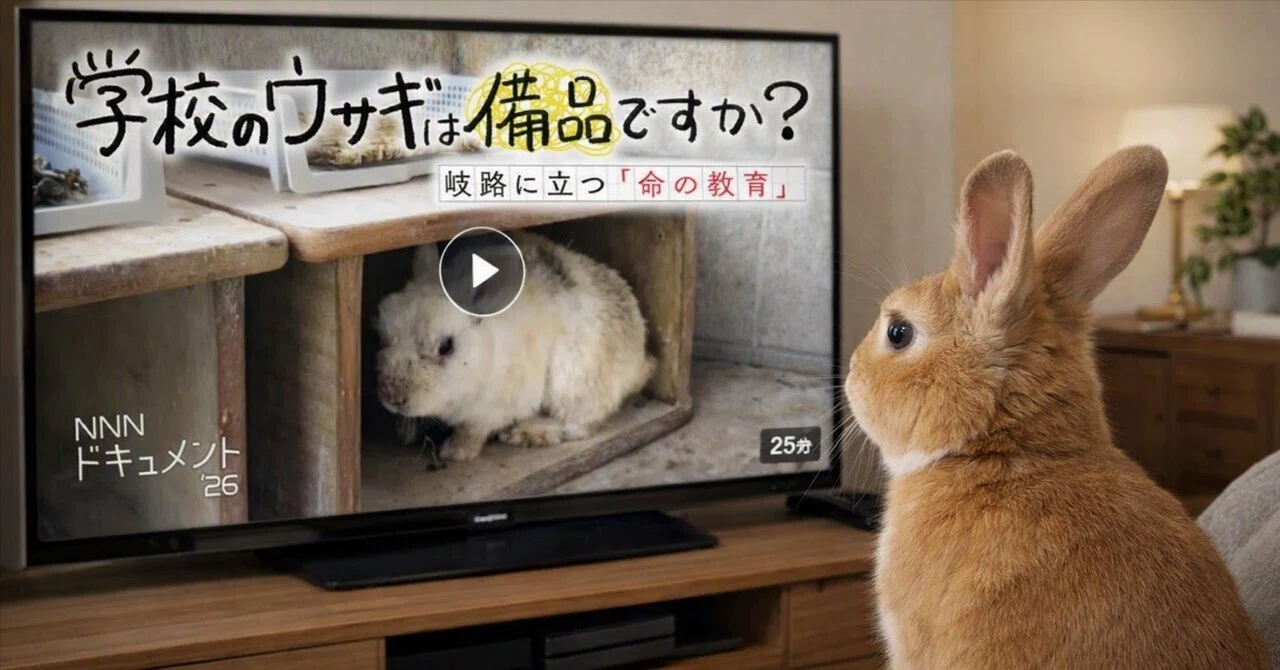 学校うさぎ問題…「NNNドキュメント'26 学校のウサギは備品ですか？」を