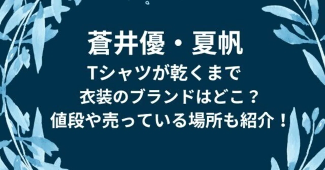 蒼井優・夏帆Tシャツが乾くまで衣装のブランドはどこ？値段や売って
