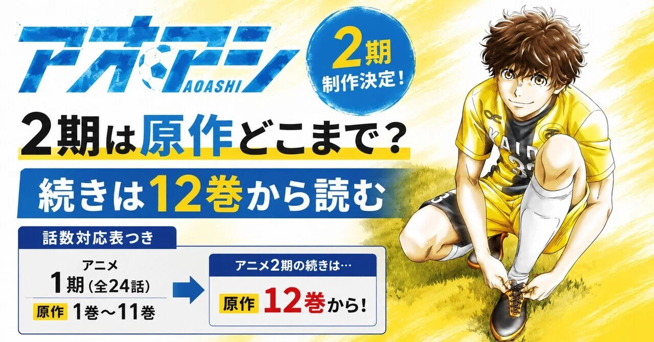 アオアシ2期は原作どこまで？続きは12巻から読む【話数対応表