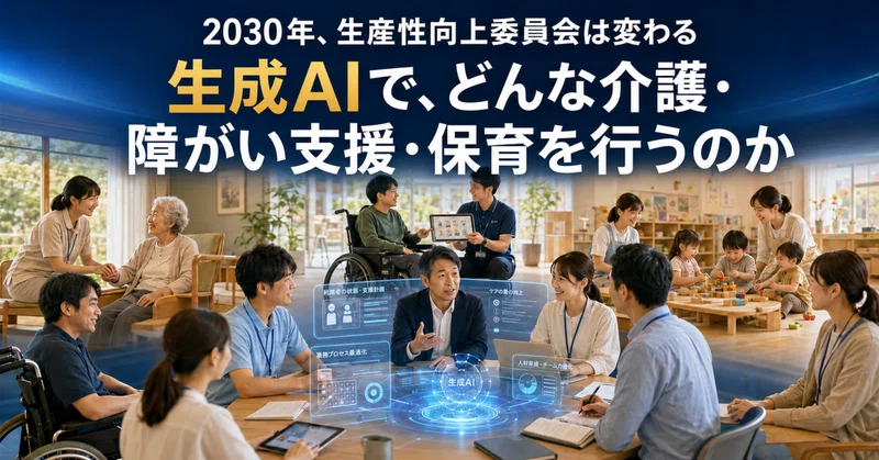 2030年、生産性向上委員会の中心議題　「私たちは、生成AIを使って、　　　　　　どんな介護・障がい支援・保育を行うのか」 eyecatch