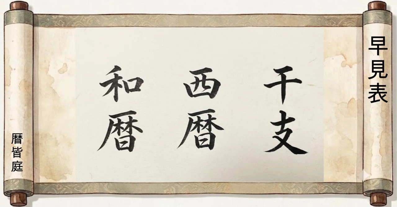 【早見表】和暦・西暦・干支｜暦皆庭（こよみなてい）