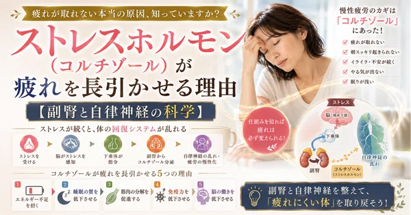 ストレスホルモン（コルチゾール）が疲れを長引かせる理由【副腎と自律神経の科学】