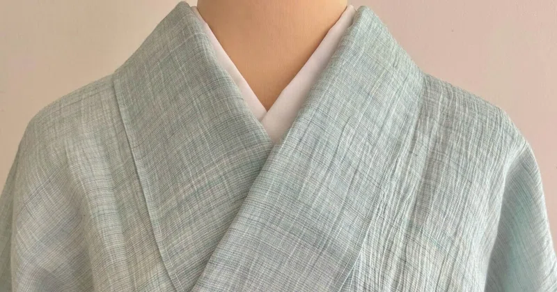 三勝染小千谷縮着物