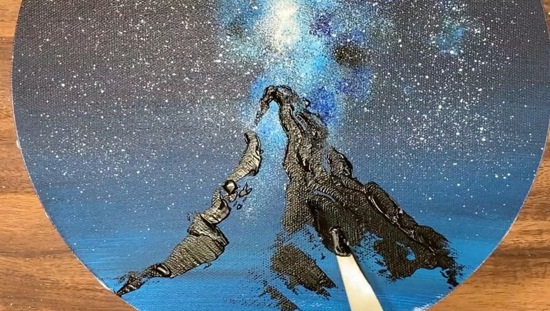 アクリル絵の具を使用した 流星 の描き方 初心者が簡単に絵を描く方法 Junya Art Note