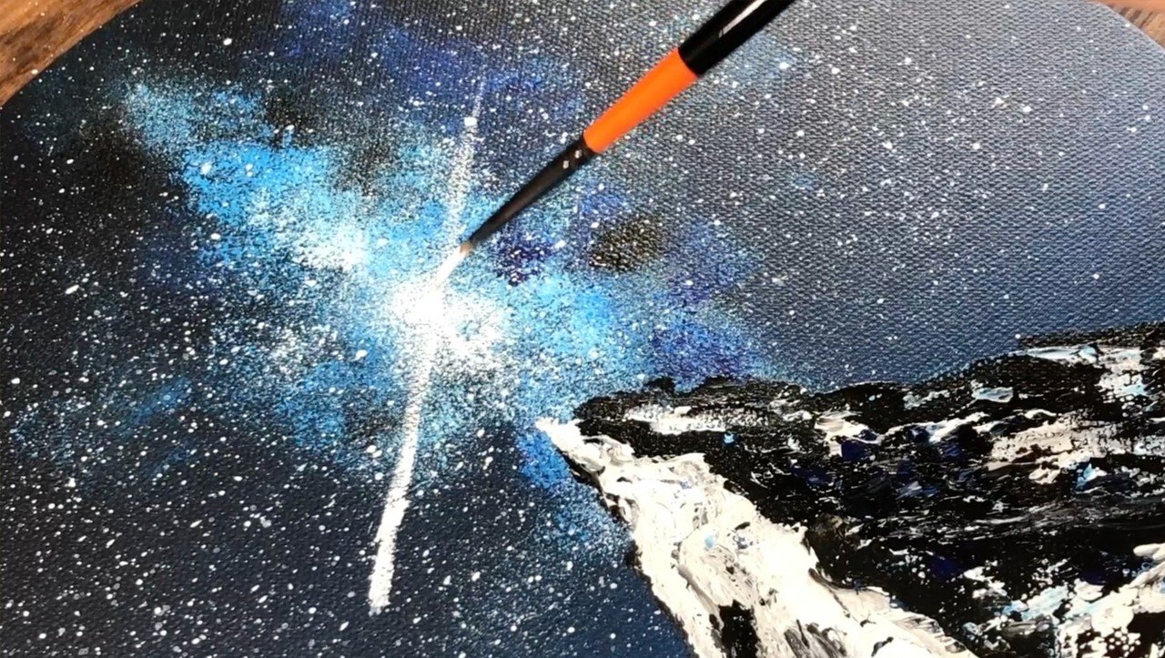 アクリル絵の具を使用した 流星 の描き方 初心者が簡単に絵を描く方法 Junya Art Note