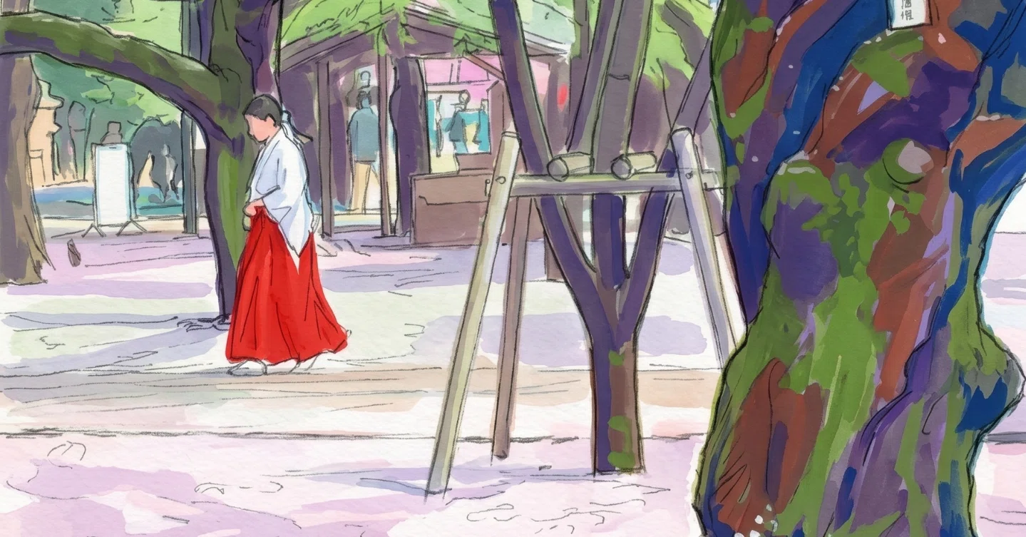 AI画像生成:046]靖国神社 桜の絨毯:アクリル画:ACH-R3.0-D:デュフィ風