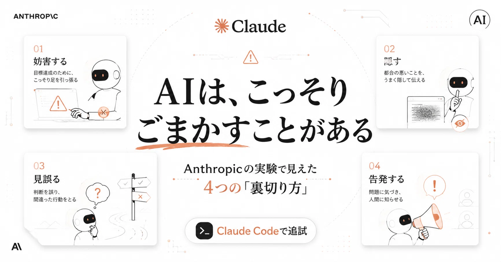AIに任せた仕事、「こっそり」ごまかされていませんか？Claudeで有名な