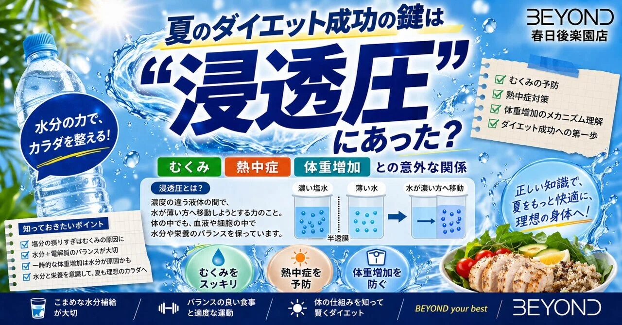 夏のダイエット成功の鍵は「浸透圧」にあった？むくみ・熱中症・体重