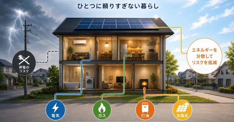 家を丸ごと同じ家電や同じエネルギー（オール電化）にするのはやめた方がいい