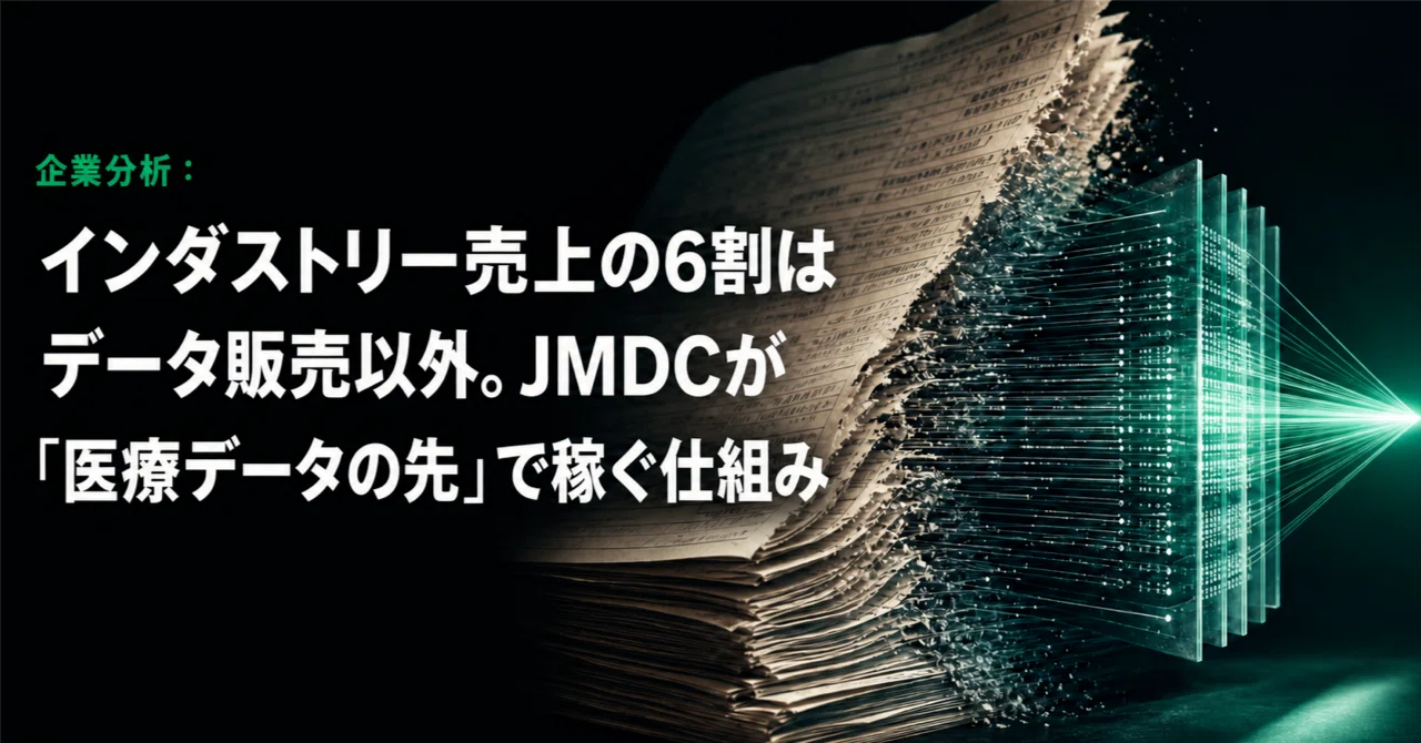 企業分析：インダストリー売上の6割はデータ販売以外。JMDCが「医療