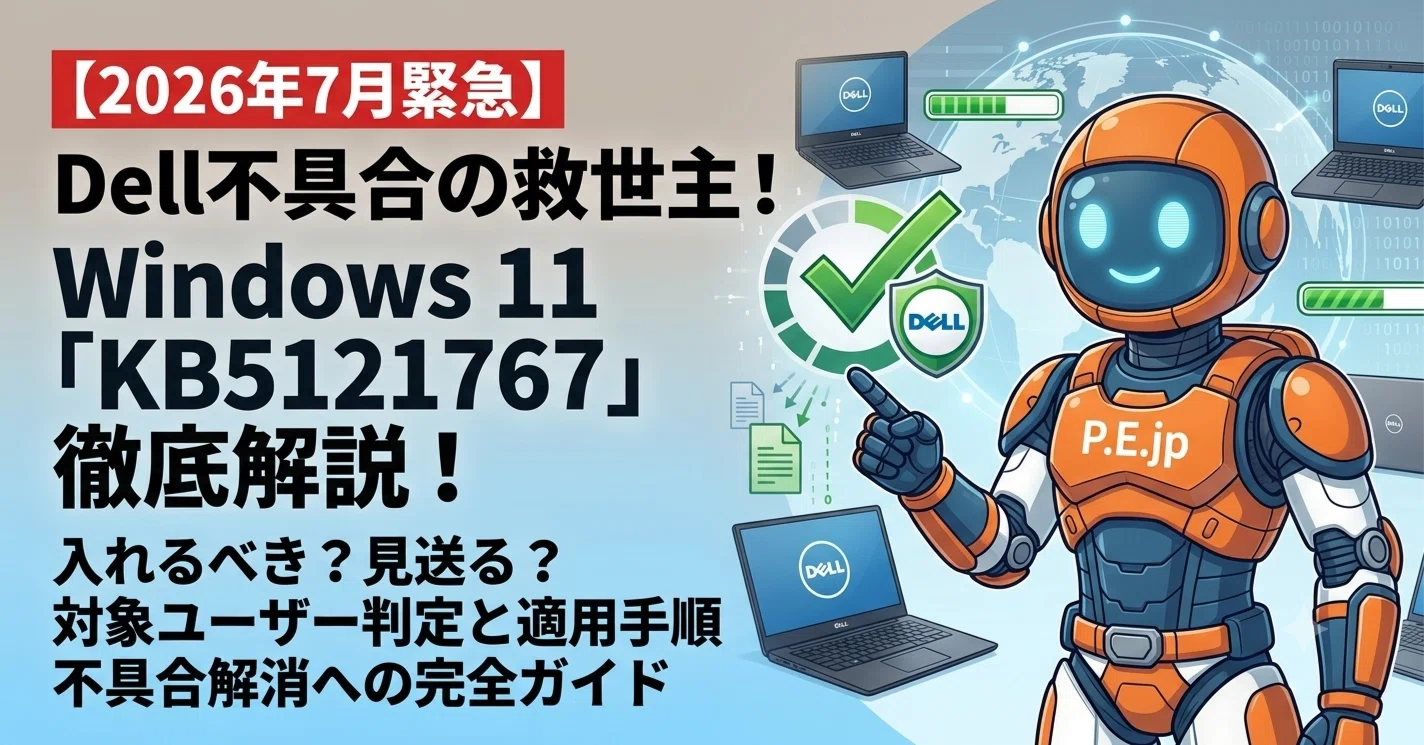 2026年7月緊急】Dell不具合の救世主！Windows 11「KB5121767」徹底解説