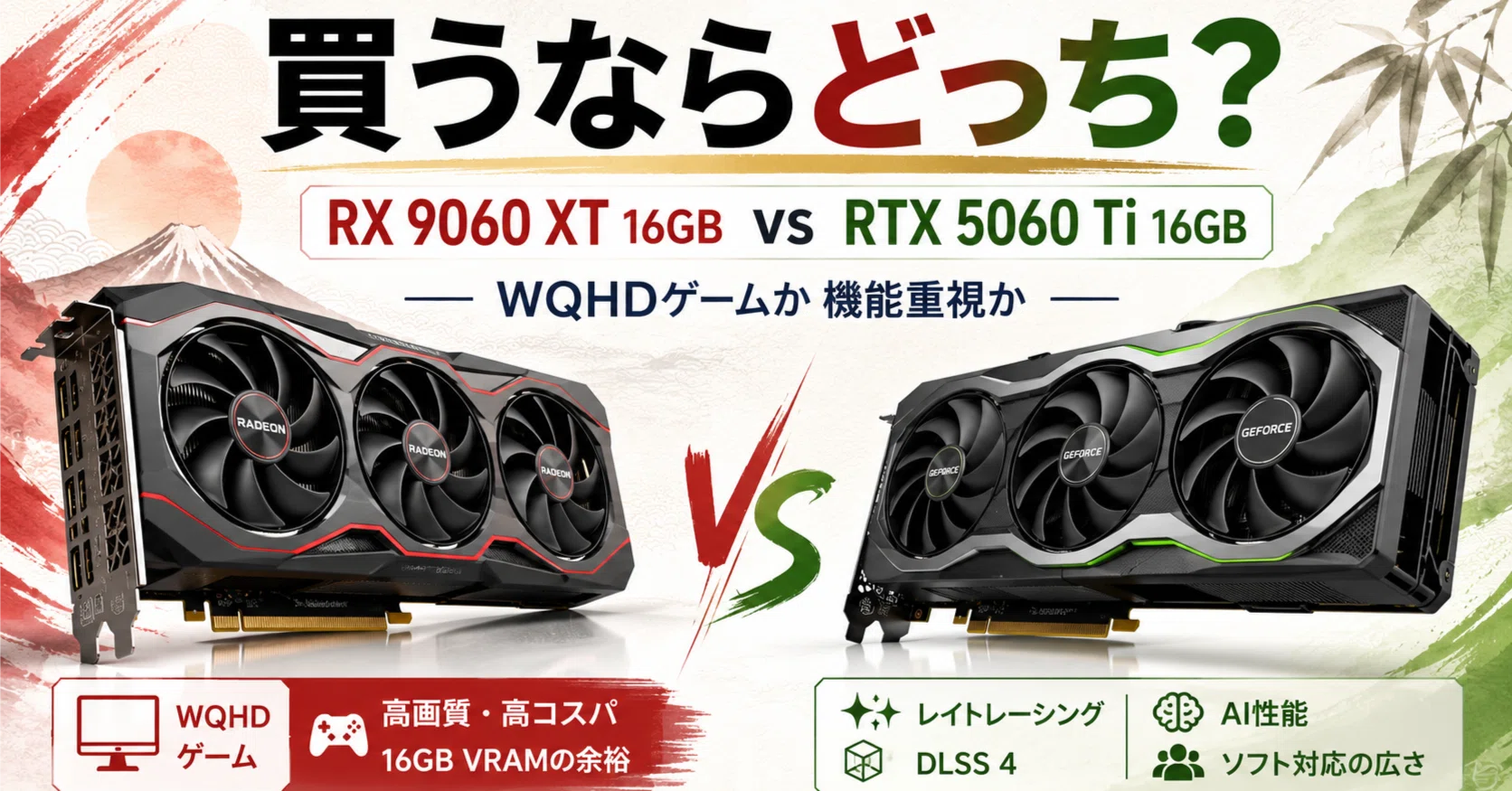 【RS/001T-011SN】新たなるレヴューあるる Radeon RX 9060 XT 16GBは買い？RTX 5060 Tiとの違いとWQHD性能を検証