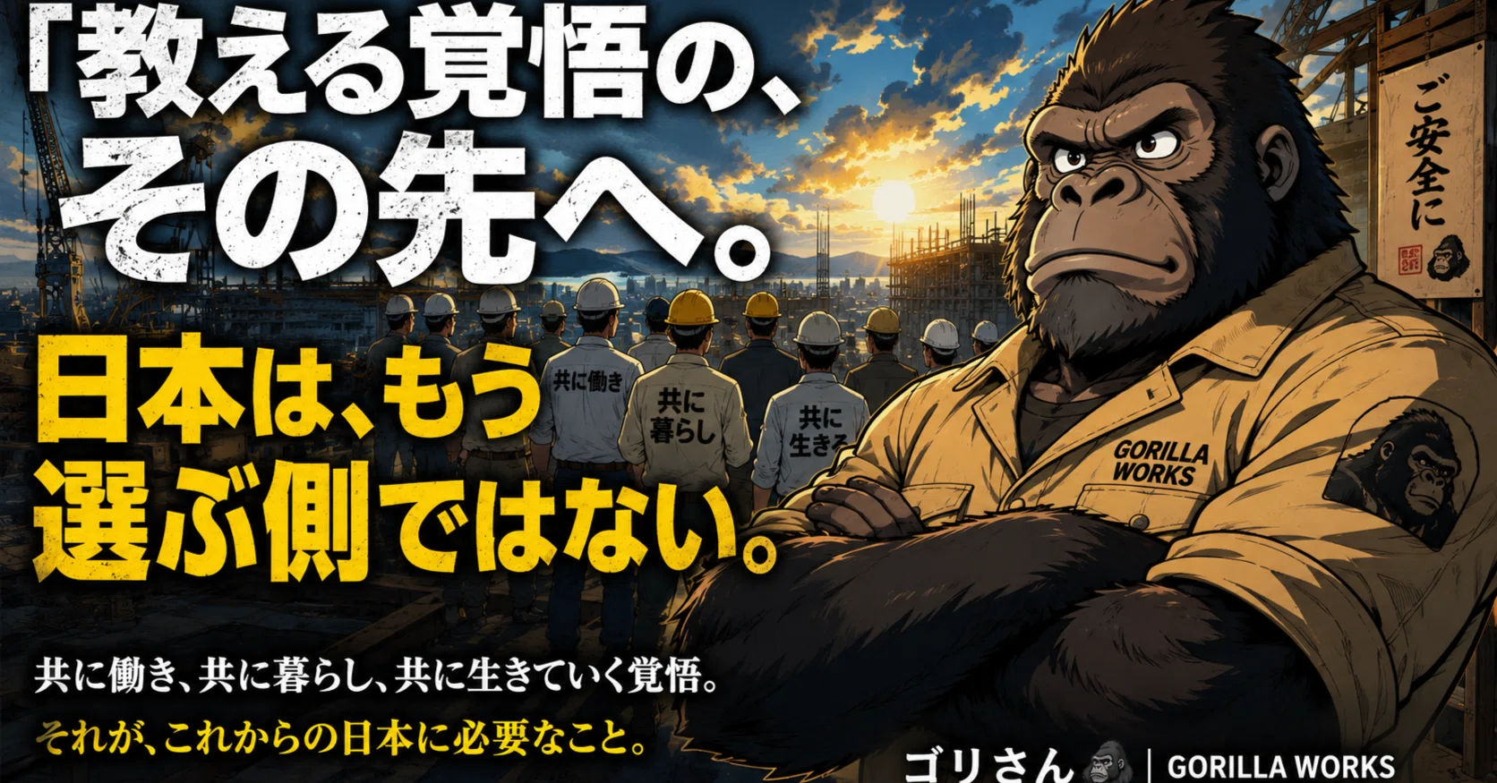 🦍教える覚悟の、その先へ。｜日本は、もう選ぶ側ではない。｜ゴリさん