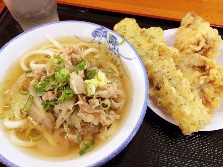 朝起きたらとても天気がよかった&明日は雨予報&おいしいうどんが食べたくなったので高松までお出かけしました。
肉うどんとちくわ天&とり天うまうま！