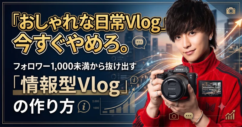 「おしゃれな日常Vlog」は今すぐやめろ。フォロワー1,000未満から抜け出す「情報型Vlog」の作り方