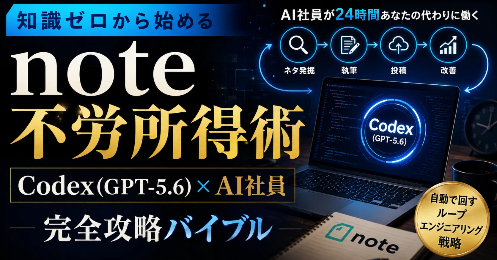 知識ゼロ】note不労所得術 Codex(GPT-5.6)×AI社員完全攻略バイブル