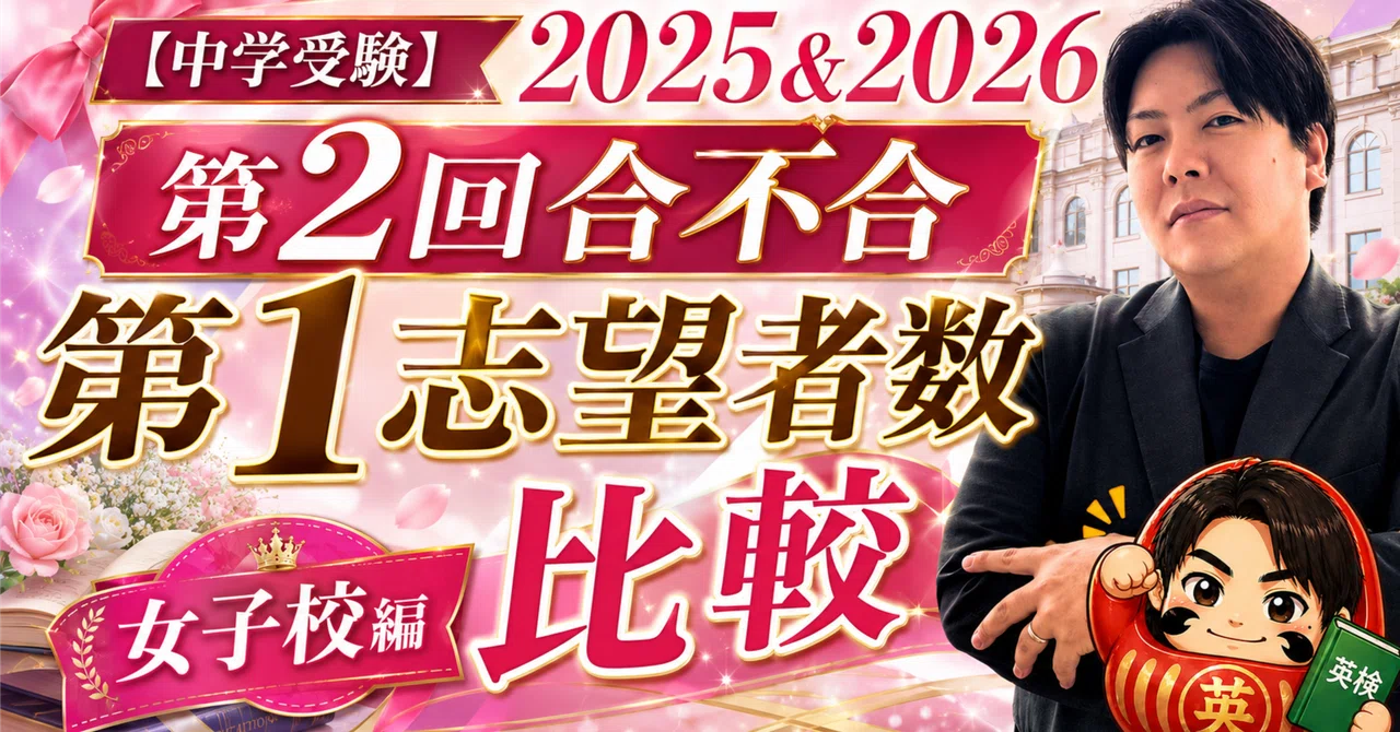 中学受験】2025年＆2026年 四谷大塚「第1志望者数」比較 女子編