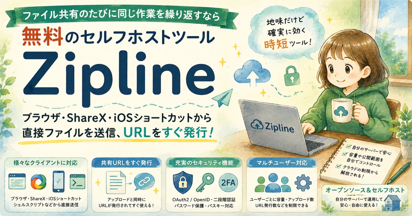 ファイル共有のたびに同じ作業を繰り返すなら無料のセルフホストツール