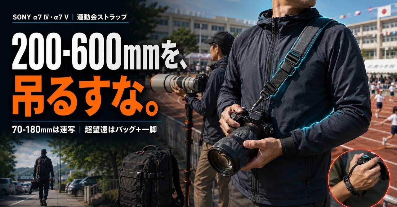 SONY α7 IV・α7 Vの運動会でカメラストラップはどれ？70-180mm・200