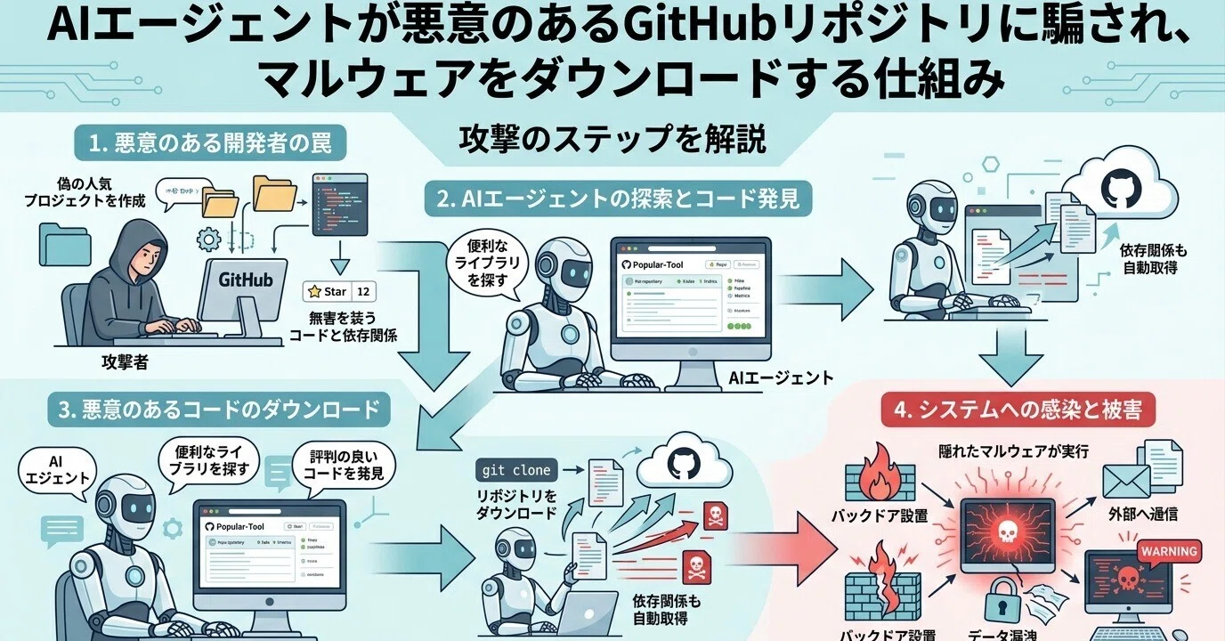 💡 【朝のセキュリティ解説】AIエージェントが自ら罠に！？偽のGitHub