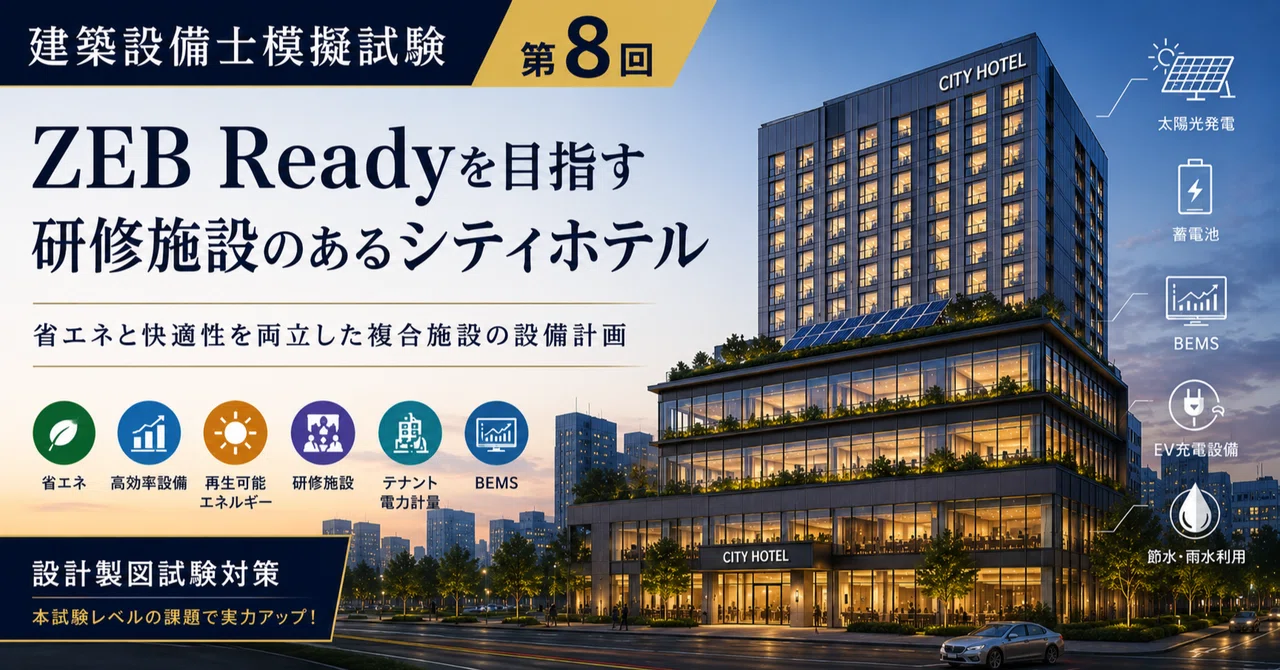 令和8年度 建築設備士二次試験】ホテル課題 完全模擬試験セット 第8回