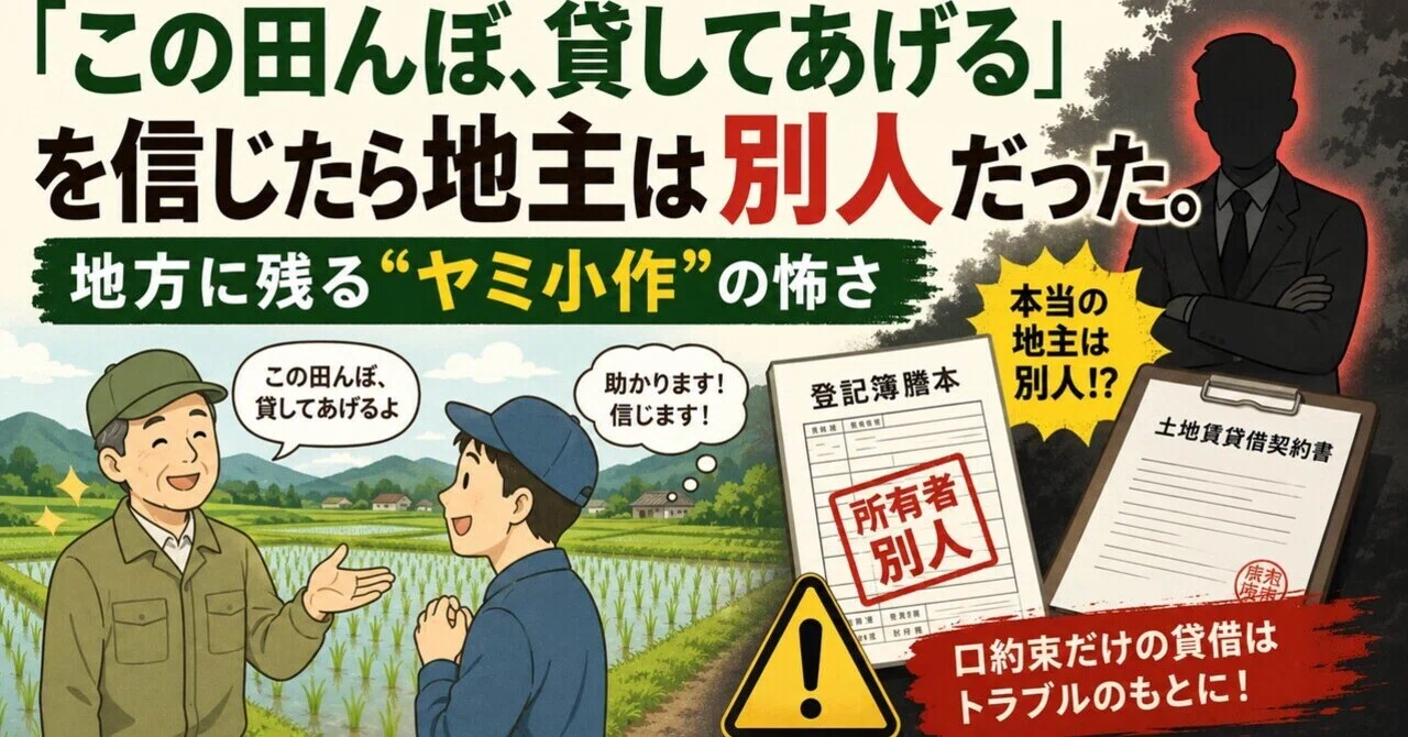 この田んぼ、貸してあげる」を信じたら地主は別人だった。地方に残る 