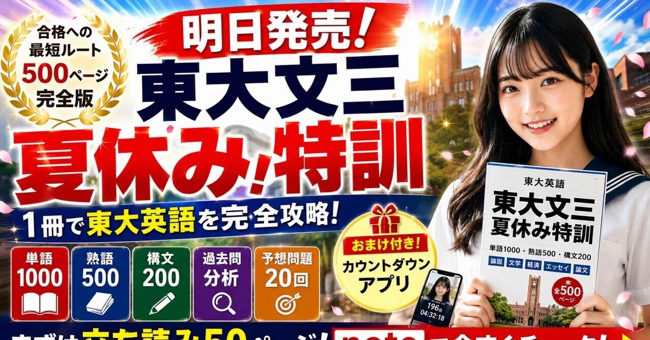 東大文三 夏休み！特訓ーこの夏、東大英語を「つながり」で学ぶ。｜Hiro