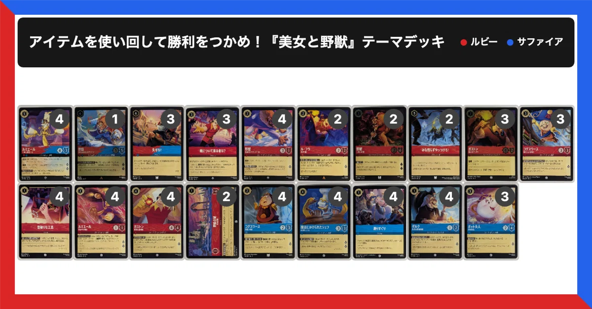 ディズニー ロルカナ デッキ紹介】アイテムを使い回して勝利をつかめ