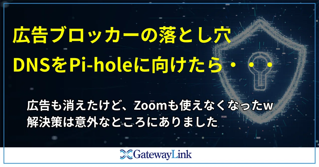 DNSをPi-holeに向けたら、広告が消えてZoomも使えなくなった話