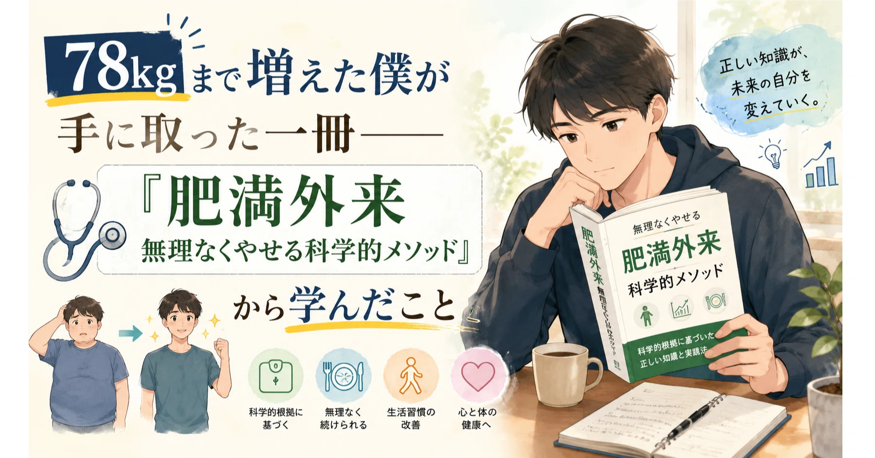 🩺78kgまで増えた僕が手に取った一冊――『肥満外来 無理なくやせる科学