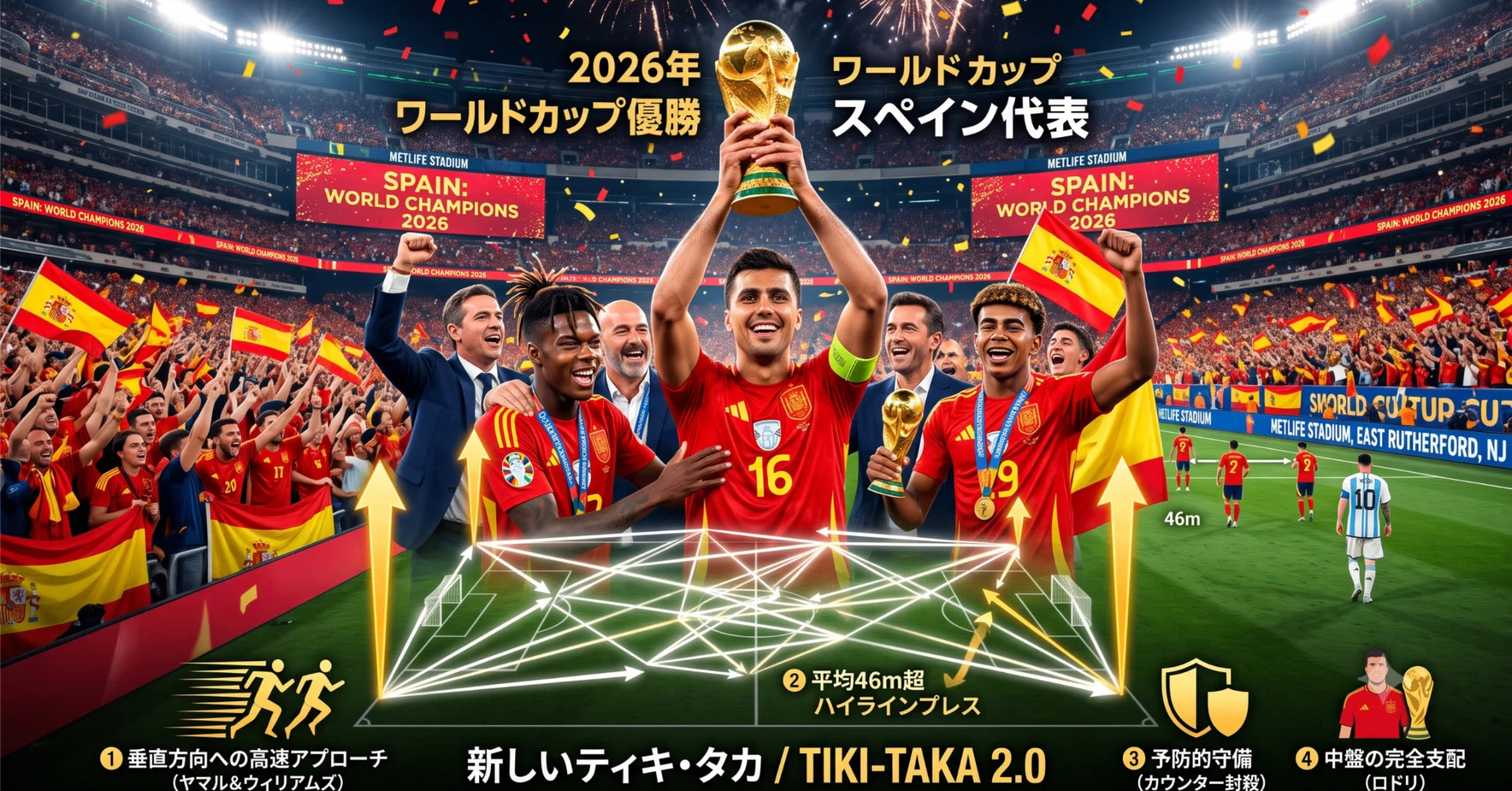 2026年W杯で優勝したスペインの「新しいティキ・タカ」とは何ですか