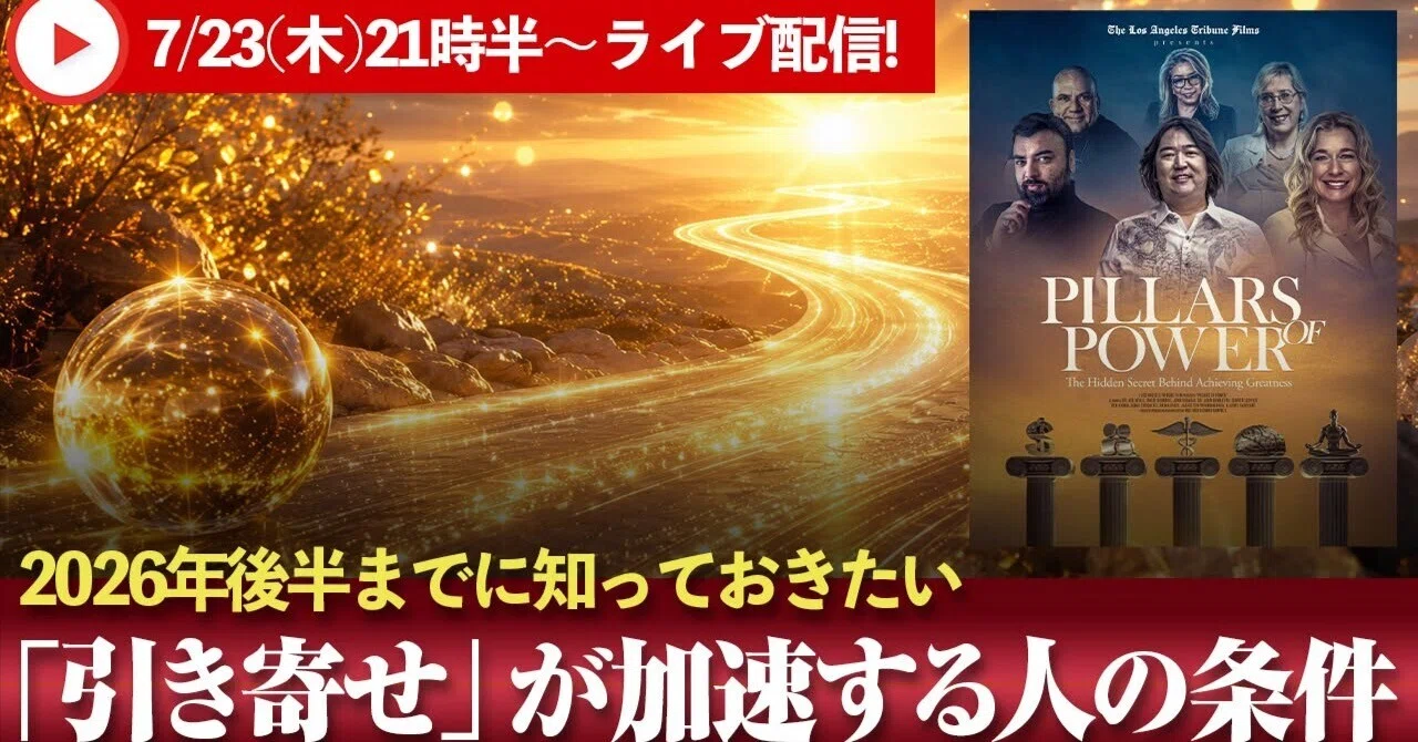 7/23(木)21時半〜｜2026年後半、「引き寄せ」が加速する人とは