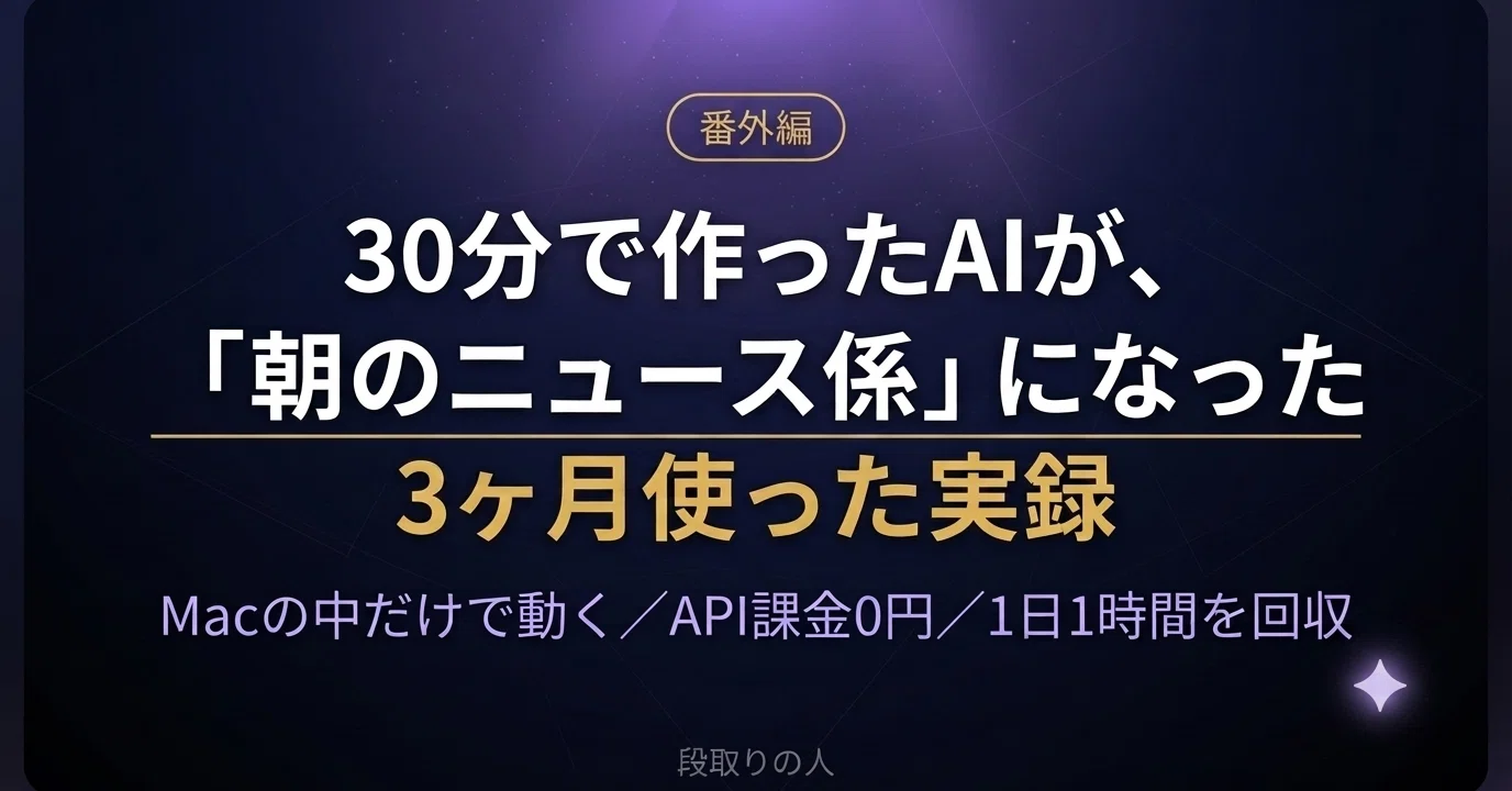 Extra Edition] The AI I built in 30 minutes became my 
