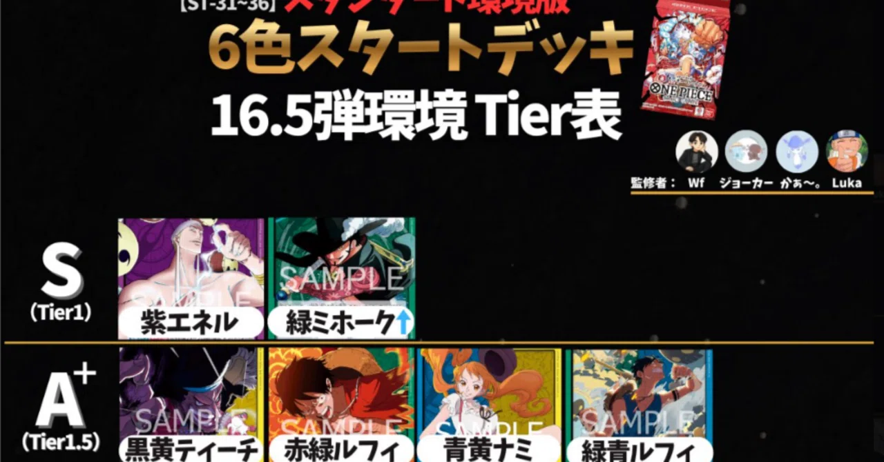 新時代突入!OP16.5弾環境メタゲームを解説!!【PROS tier表 監修者解説