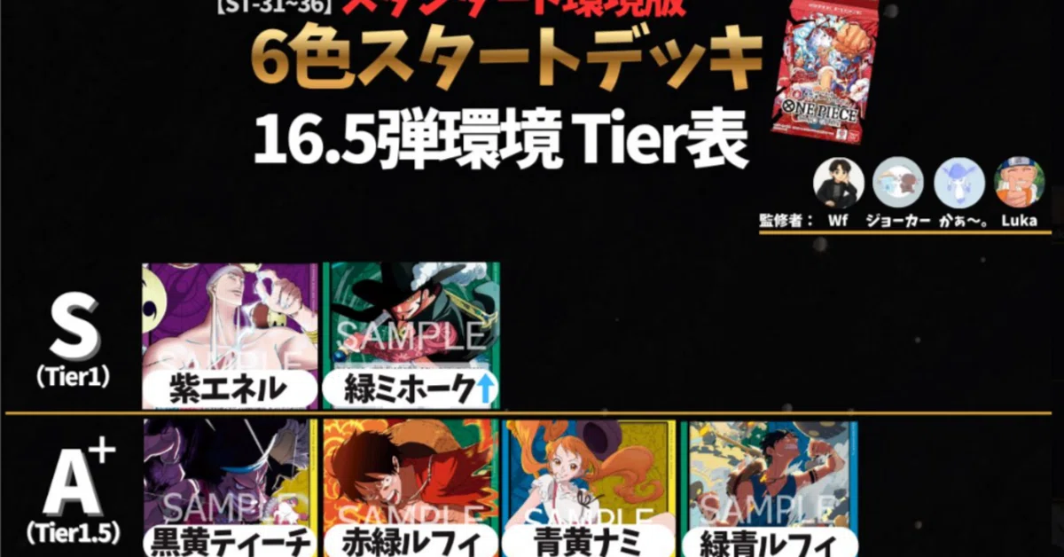 新時代突入!OP16.5弾環境メタゲームを解説!!【PROS tier表 監修者解説